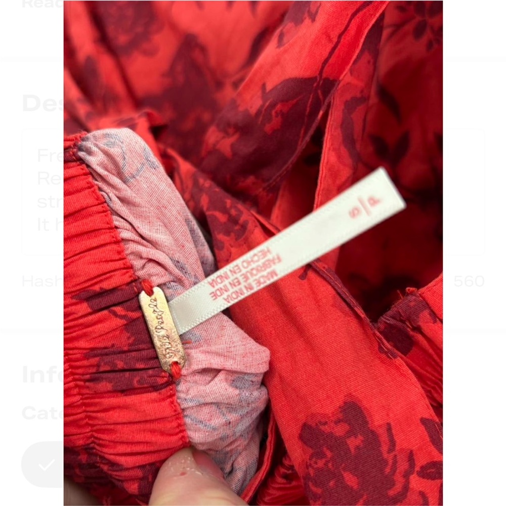 Free People - Meet Me in Maui Red size S - Picture 2 of 8